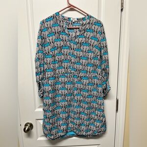 Tie waist Elephant 🐘 dress with adjustable sleeves